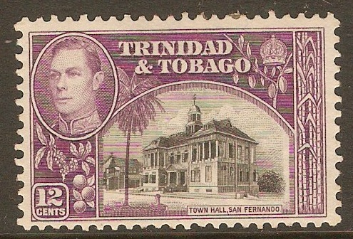 Trinidad & Tobago 1938 12c Black and purple. SG252.