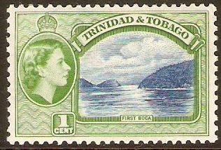 Trinidad & Tobago 1953 1c Blue and green. SG267.
