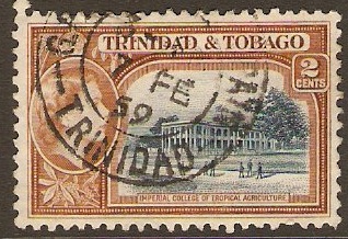 Trinidad & Tobago 1953 2c Indigo and orange-brown. SG268.