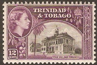 Trinidad & Tobago 1953 12c Black and purple. SG274.