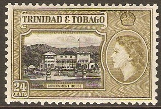 Trinidad & Tobago 1953 24c Black and yellow-olive. SG275.