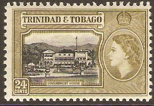 Trinidad & Tobago 1953 24c Black and olive. SG275a.