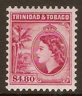 Trinidad & Tobago 1953 $4.80 Cerise. SG278a.