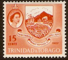 Trinidad & Tobago 1960 15c Orange. SG291.