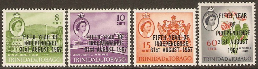 Trinidad & Tobago 1967 5th.Year of Independence Set. SG318-SG321