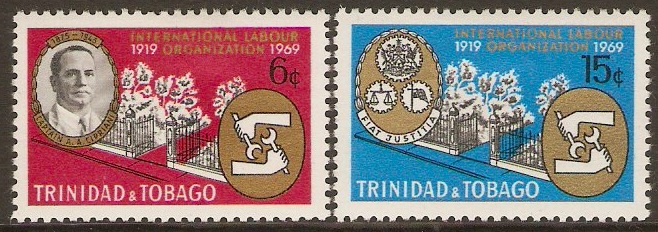 Trinidad & Tobago 1969 ILO Anniversary Stamps Set. SG355-SG356. - Click Image to Close