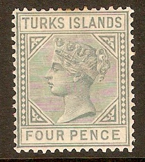 Turks Islands 1882 4d Grey. SG57.