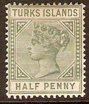 Turks Islands 1893 d Dull green (Die II). SG70.