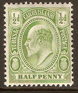 Turks and Caicos 1909 d Yellow-green. SG117. - Click Image to Close