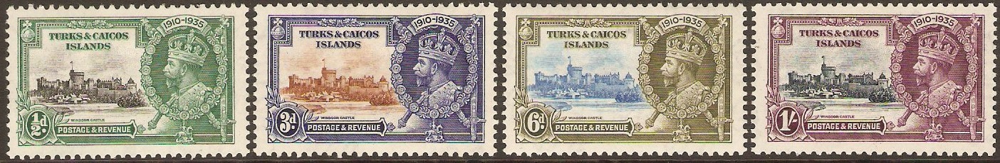 Turks and Caicos 1935 Silver Jubilee Set. SG187-SG190.
