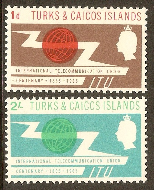 Turks and Caicos 1965 ITU Centenary Stamps. SG258-SG259.