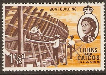 Turks and Caicos 1967 1d Boat Building Stamp. SG275.