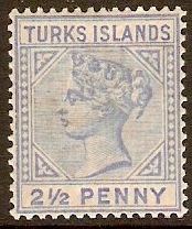 Turks Islands 1882 2d Ultramarine. SG65.