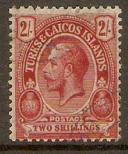 Turks and Caicos 1913 2s Red on blue-green. SG138.