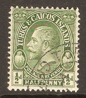 Turks and Caicos 1922 d Green. SG176.