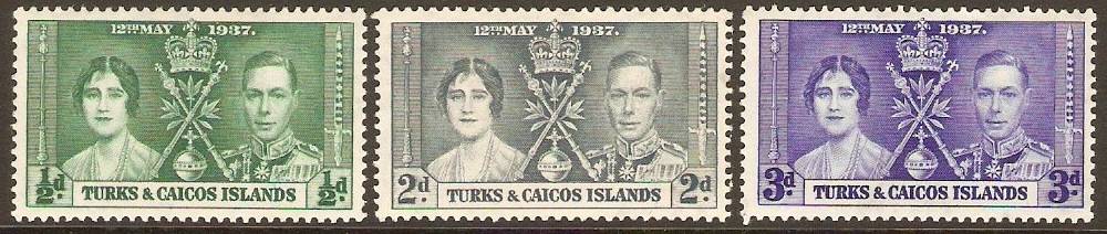 Turks and Caicos 1937 Coronation Set. SG191-SG193. - Click Image to Close