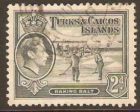 Turks and Caicos 1938 2d Grey. SG198.