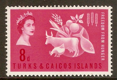 Turks and Caicos 1963 8d Freedom from Hunger stamp. SG254.