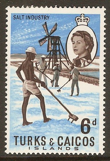 Turks and Caicos 1967 6d Salt Industry Stamp. SG279.