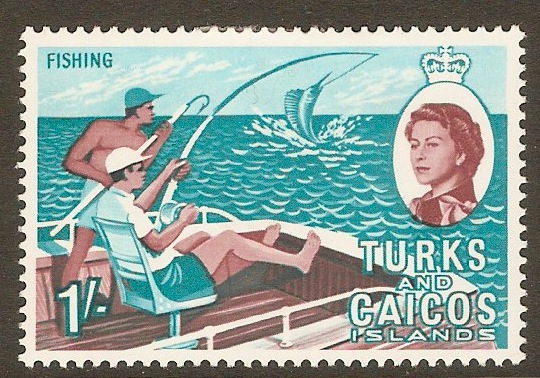 Turks and Caicos 1967 1s Fishing Stamp. SG281.
