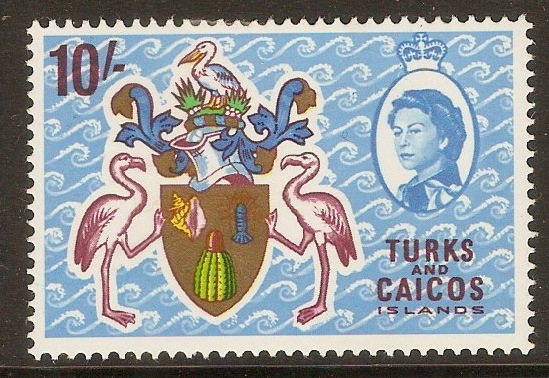 Turks and Caicos 1967 10s Arms Stamp. SG286.