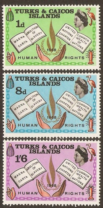 Turks and Caicos 1968 Human Rights Year Set. SG291-SG293.