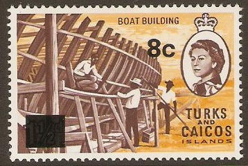 Turks and Caicos 1969 8c on 1d Decimal overprint series. SG304.