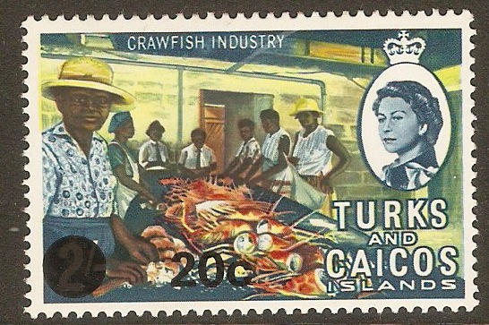Turks and Caicos 1969 20c on 2s Decimal series. SG307.