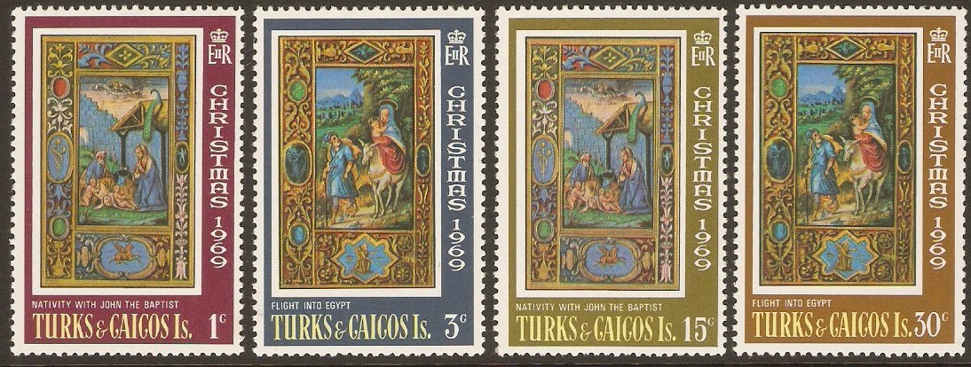 Turks and Caicos 1969 Christmas Stamps Set. SG312-SG315.