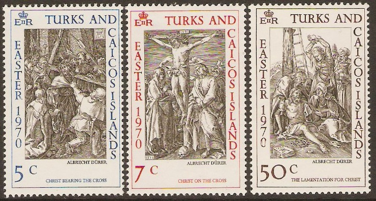 Turks and Caicos 1970 Easter Stamps Set. SG318-SG320.