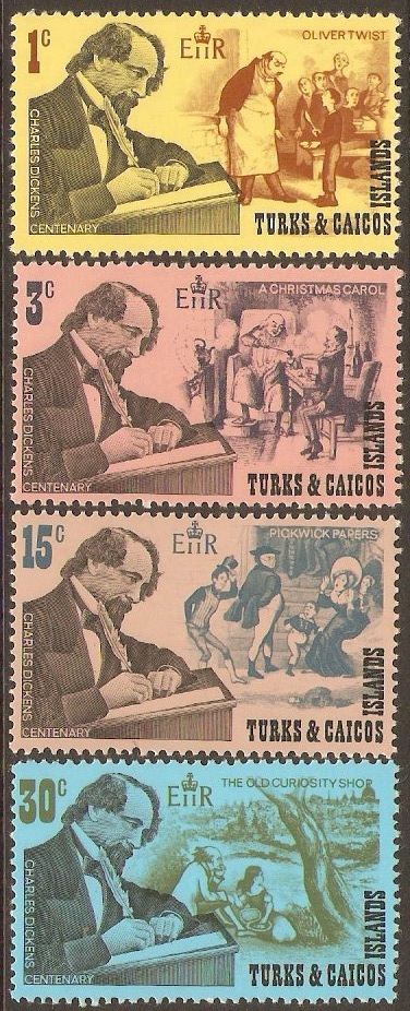 Turks and Caicos 1970 Dickens Commemoration Set. SG321-SG324.