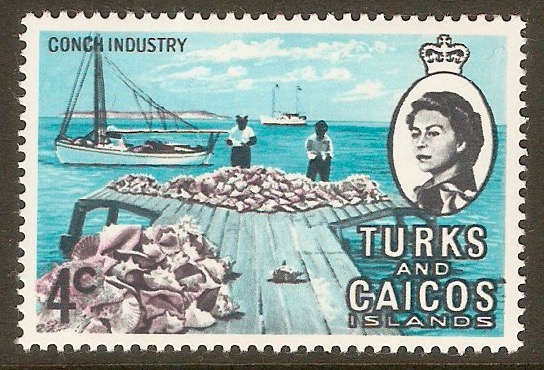 Turks and Caicos 1971 4c Conch Industry Stamp. SG336. - Click Image to Close