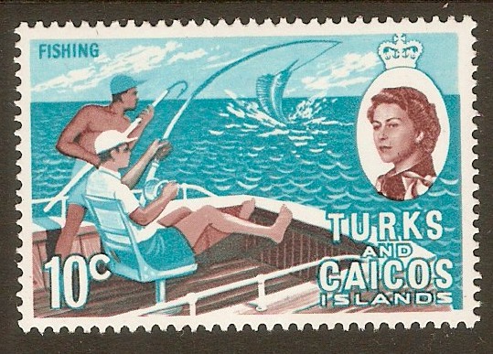 Turks and Caicos 1971 10c Fishing Stamp. SG340. - Click Image to Close