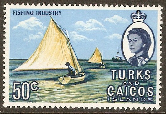 Turks and Caicos 1971 50c Fishing Industry Stamp. SG344.