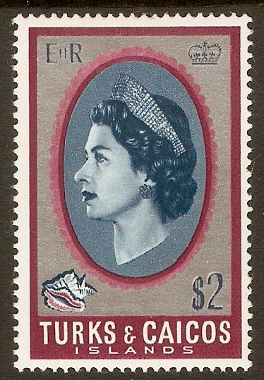 Turks and Caicos 1971 $2 Queen Elizabeth II Stamp. SG346.