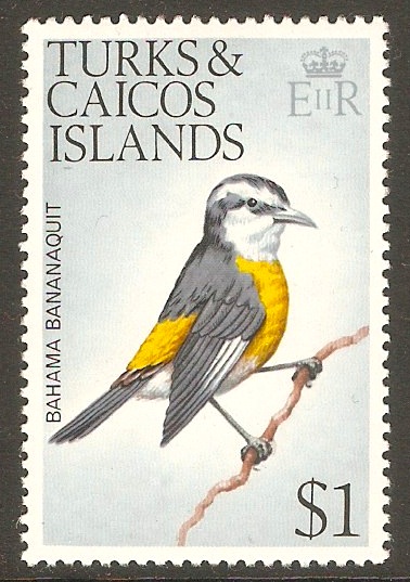Turks and Caicos 1973 $1 Birds Series. SG462.