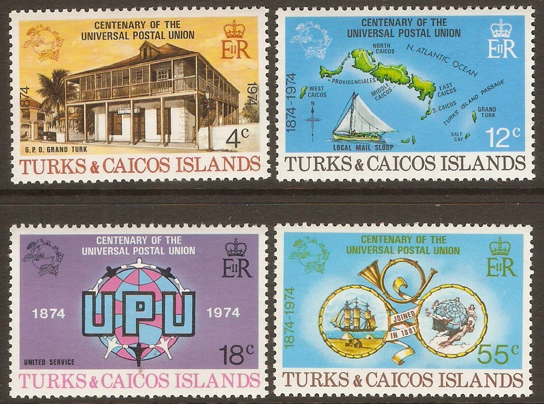 Turks and Caicos 1974 UPU Centenary set. SG426-SG429.