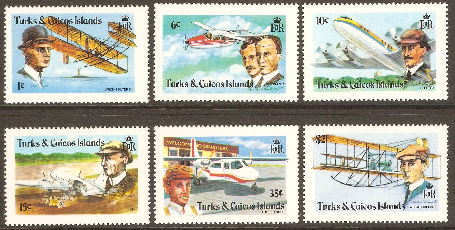 Turk and Caicos Islands 1978 Powered Flight set. SG502-SG507.