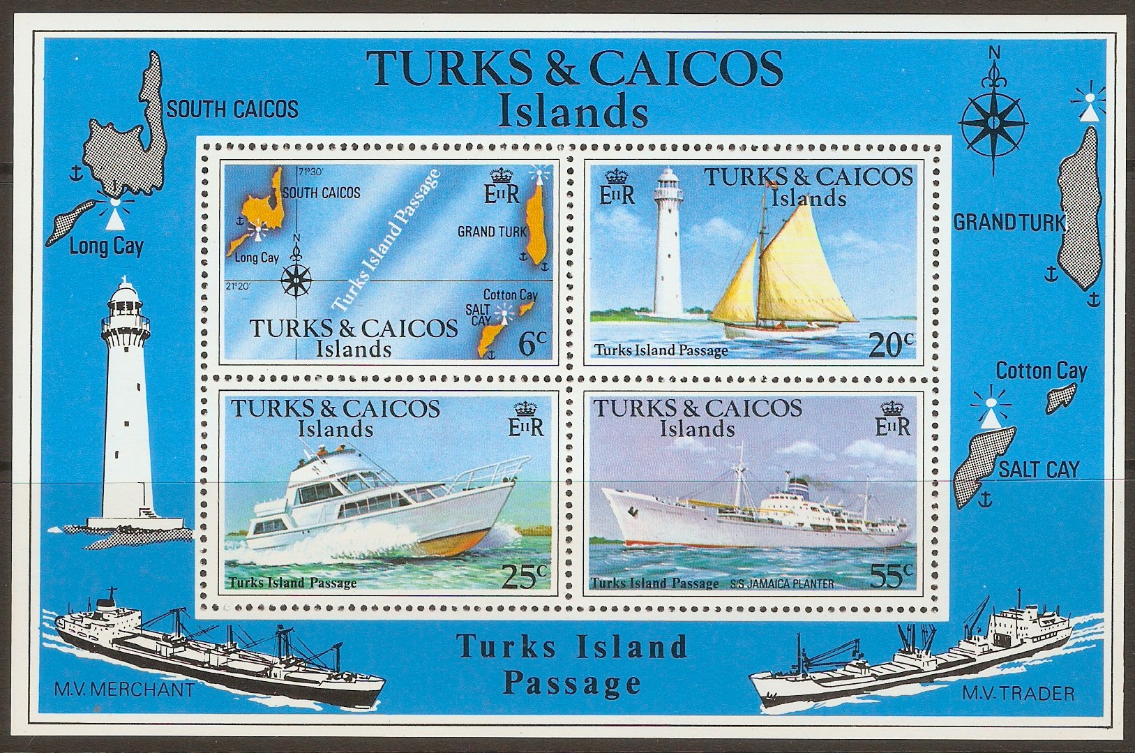Turk and Caicos Islands 1978 Island Passage sheet. SGMS493A.