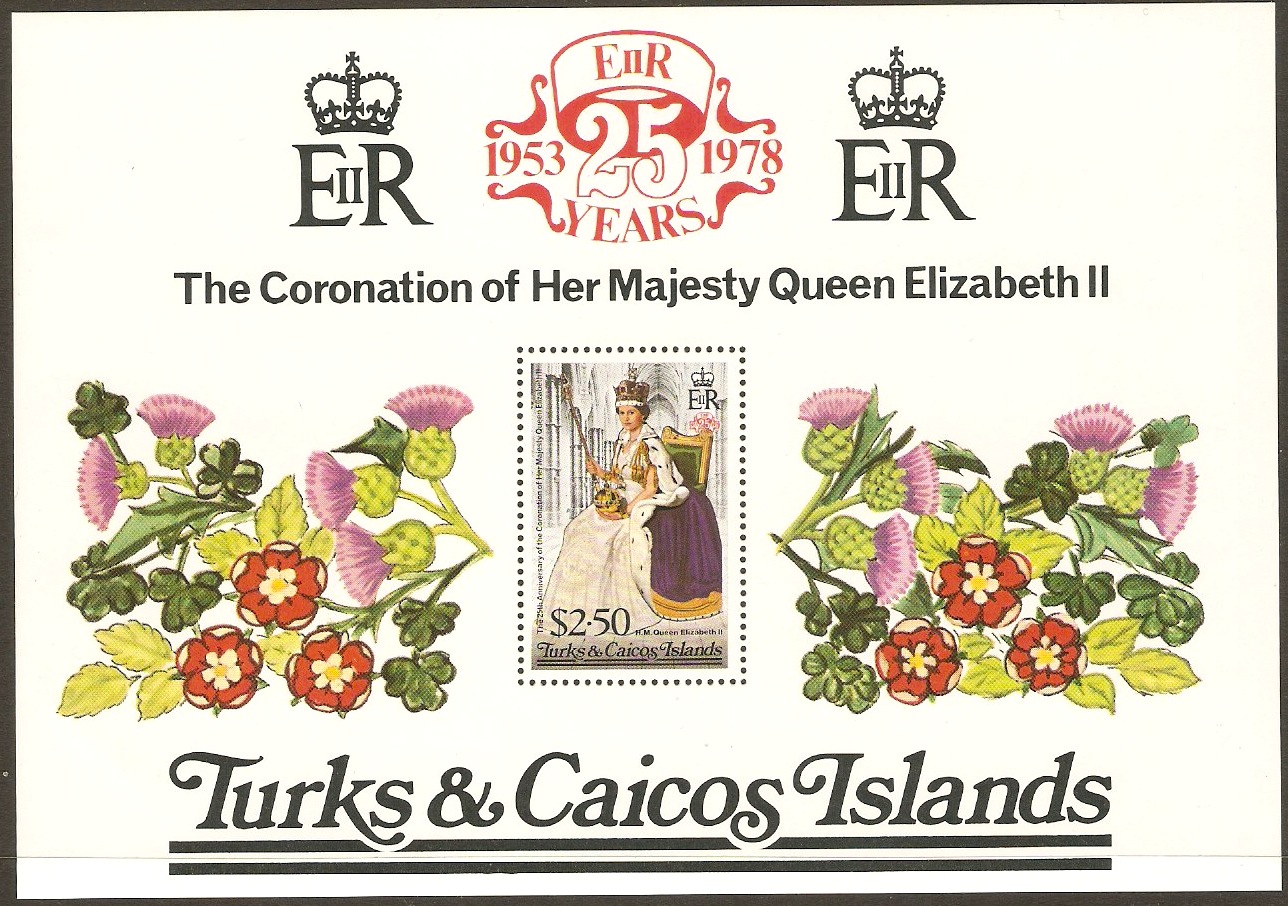 Turks and Caicos 1978 Coronation Anniversary Sheet. SGMS498.