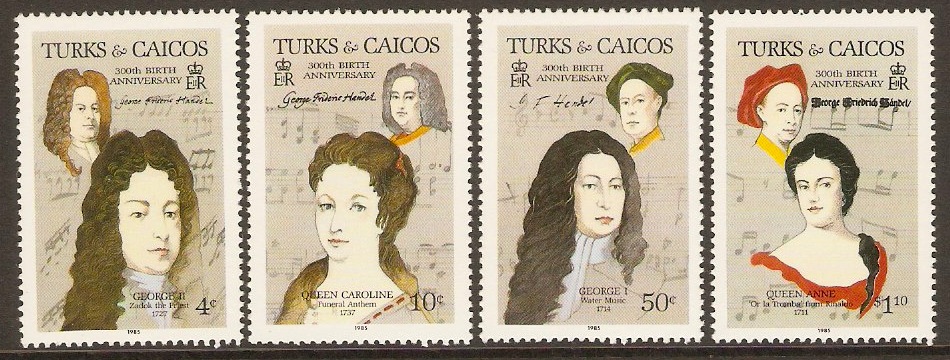 Turks and Caicos 1985 Handel Commemoration Set. SG858-SG861. - Click Image to Close