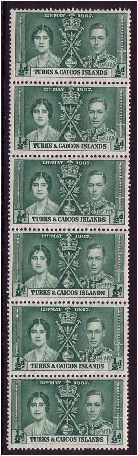 Turks and Caicos 1937 d Myrtle-green. SG191.