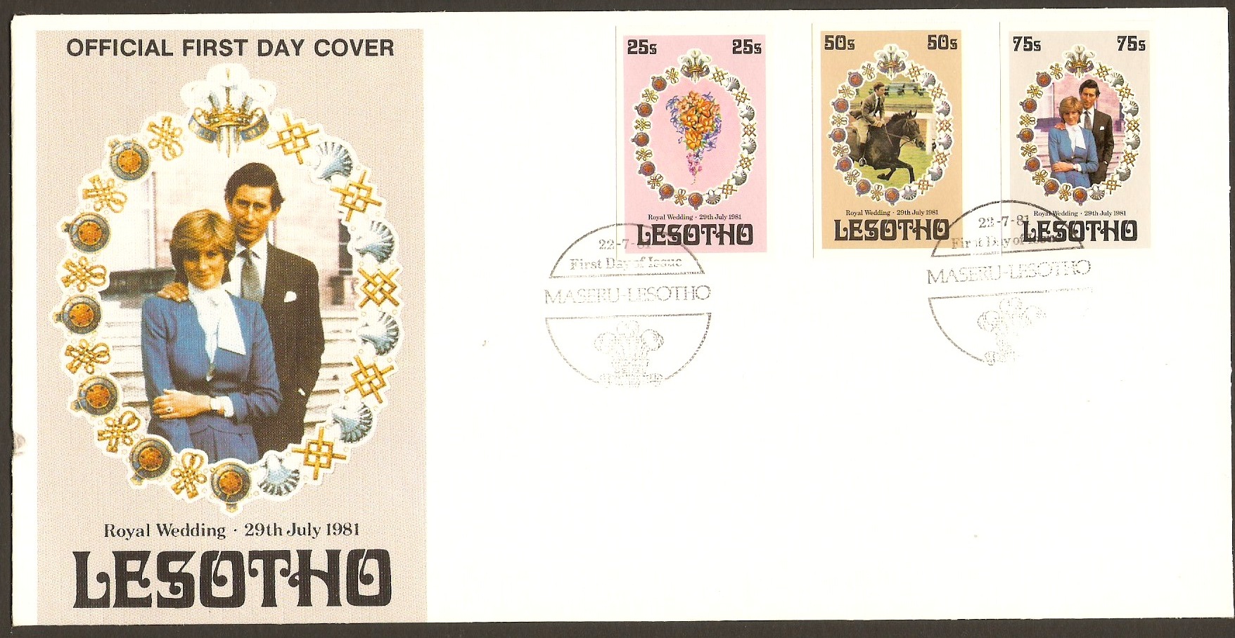 Lesotho 1981 Royal Wedding Stamps FDC.