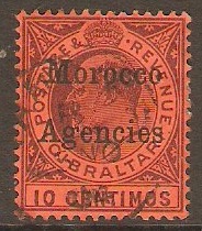 Gibraltar Issues 1905 10c Dull purple on red. SG25.