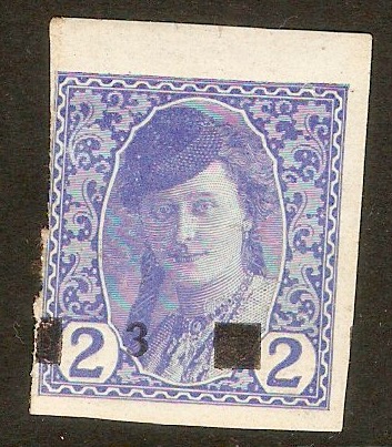 Yugoslavia 1918 3 on 2h Ultramarine - Newspaper stamp. SG23.