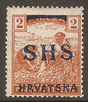Yugoslavia 1918 2f Yellow-brown. SG55.