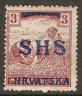 Yugoslavia 1918 3f Dull claret. SG56.