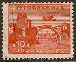 Yugoslavia 1934 10d Orange Air Stamp. SG304.