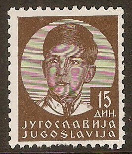 Yugoslavia 1935 15d Deep brown. SG331.