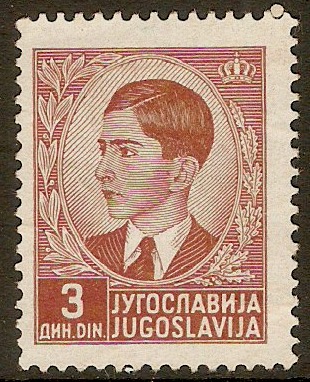 Yugoslavia 1939 3d King Petar II definitive series. SG419.
